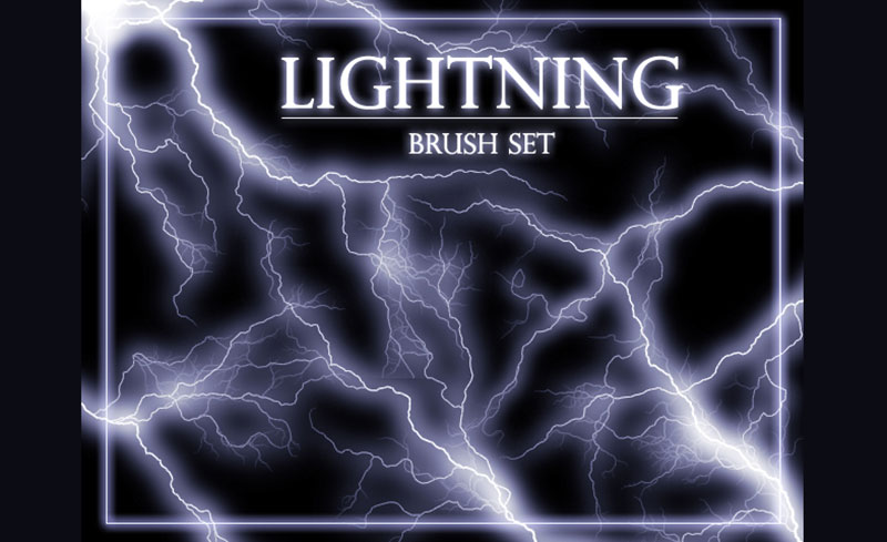 Lightning-brush-set Lightning Photoshop brushes that you could use in your projects
