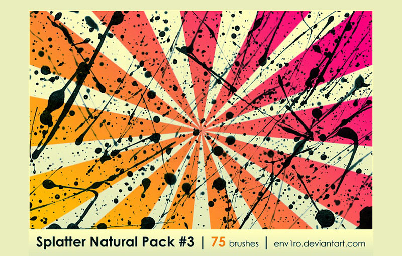Splatter-Natural-Pack Cool Photoshop splatter brushes to use in your designs