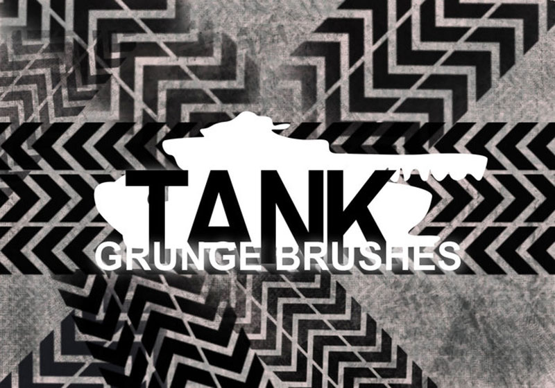 Tank-Pattern-Grunge-Brushes-The-Technology-of-War 20 Awesome Distressed Photoshop Brushes You Must Have
