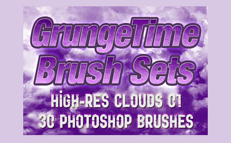 GrungeTime-30-Hi-Res-Cloud-Brushes-Irregular-and-messy-shapes Photoshop cloud brushes that you must have in your toolbox