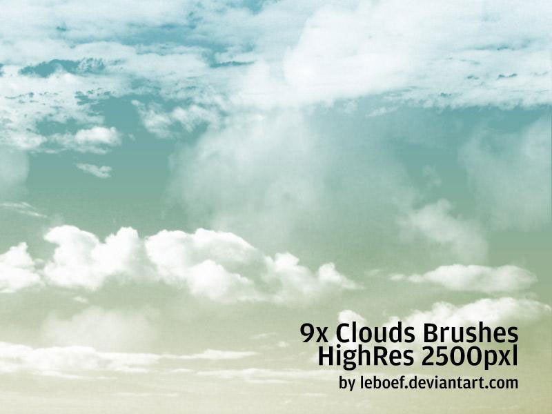 Nine-High-Resolution-Cloud-Brushes-Complex-editions 26 Photoshop Cloud Brushes That You Must Have In Your Toolbox