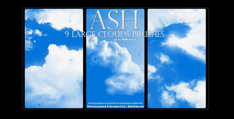 Nine-large-Photoshop-Cloud-Brushes-Create-sunny-days 26 Photoshop Cloud Brushes That You Must Have In Your Toolbox