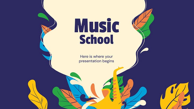 Music-School-Presentation-The-right-tone The best Google Slides templates for teachers - 35 Examples