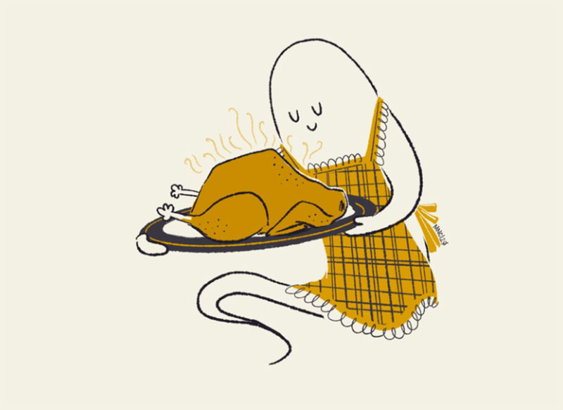 12-Roast Thanksgiving illustration examples that are great