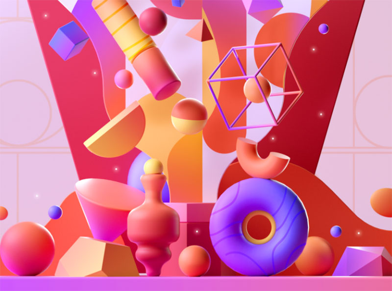 3D-Colorful-Shapes Amazing 3D illustrations that are awe-inspiring