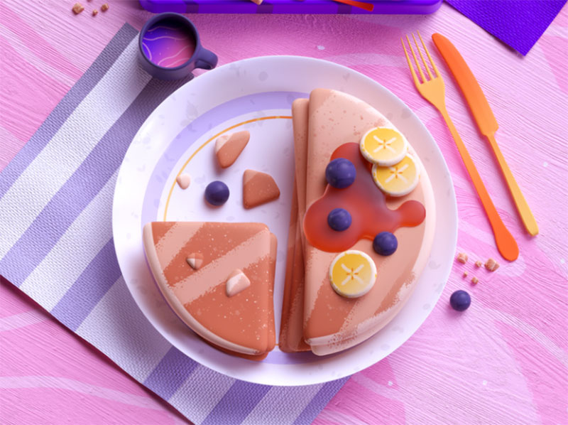 Breakfast-Pancakes Amazing 3D illustrations that are awe-inspiring