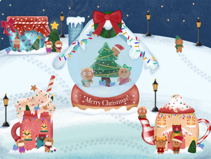 Christmas-Card Christmas illustration examples that look amazing