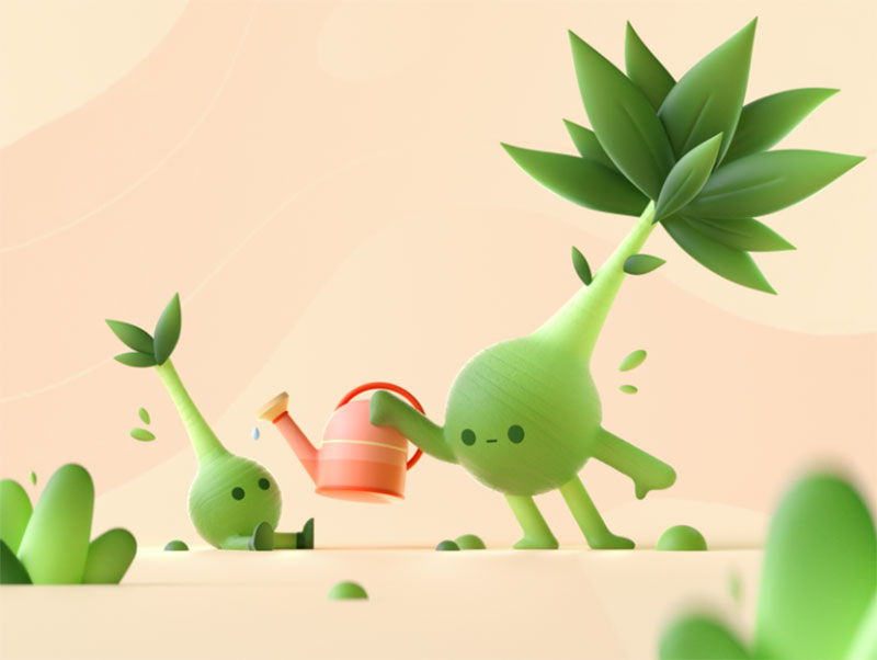 Cute-Plants Amazing 3D illustrations that are awe-inspiring