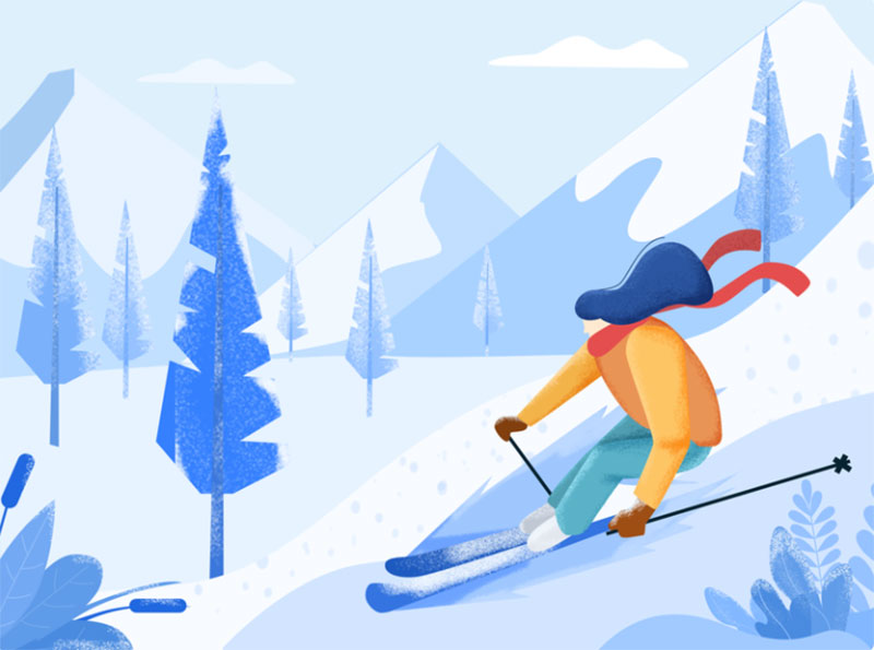 Daily-UI-Ski-illustration Beautifully designed winter illustration examples for you