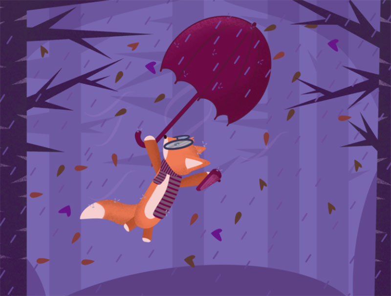 Flying-Fox Beautiful autumn illustration examples for the season