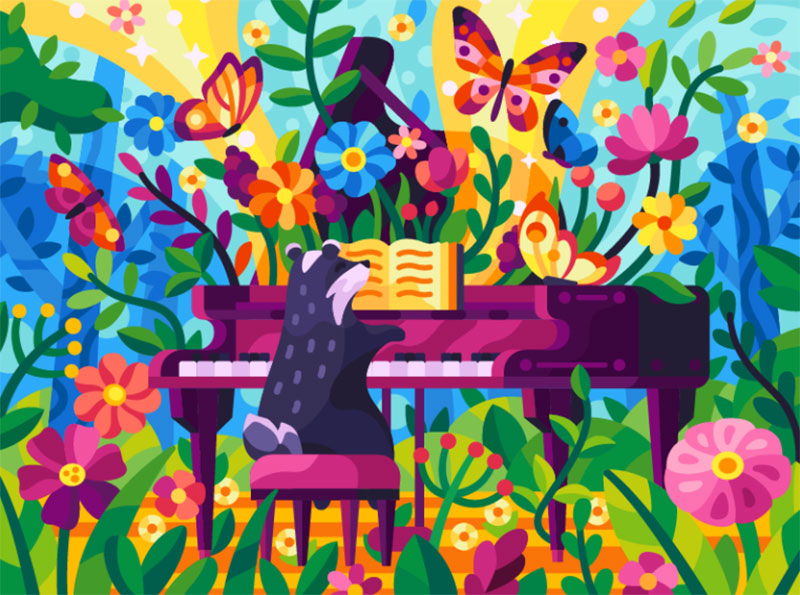 Forest-melody Dreamy spring illustration examples you must see