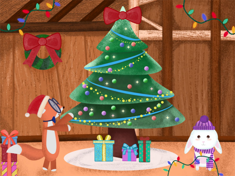 Getting-Ready-for-Christmas Christmas illustration examples that look amazing