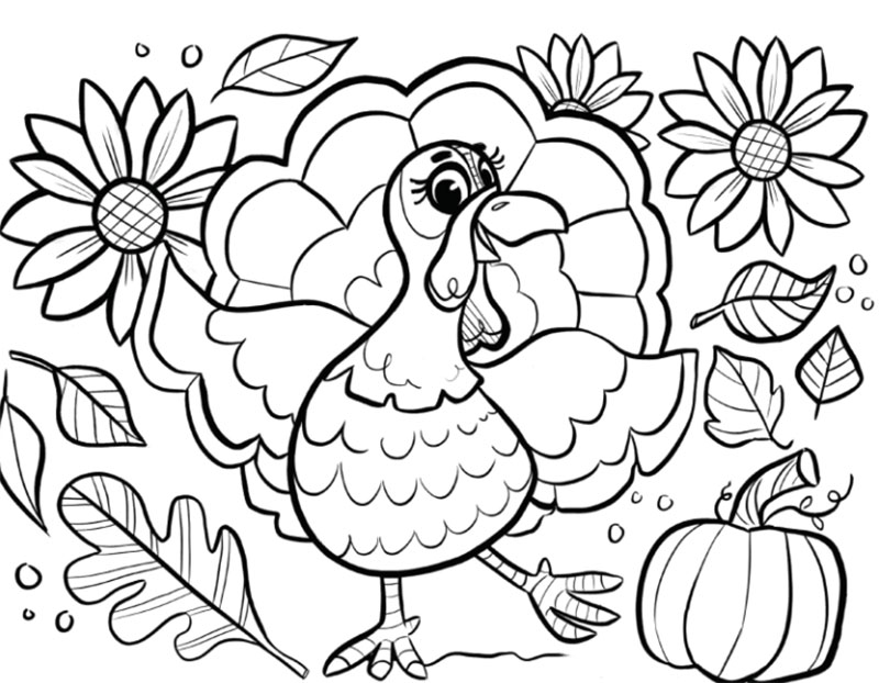 Happy-Turkey-Coloring-Page-2020 Thanksgiving illustration examples that are great