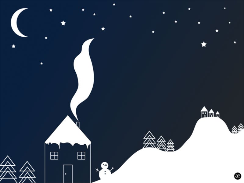 Illustration-Winter-night Beautifully designed winter illustration examples for you