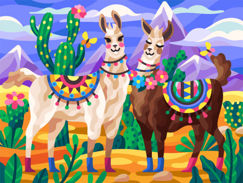 Llamas Dreamy spring illustration examples you must see
