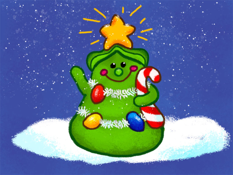 Merry-Christmas-Bean-Tree Christmas illustration examples that look amazing