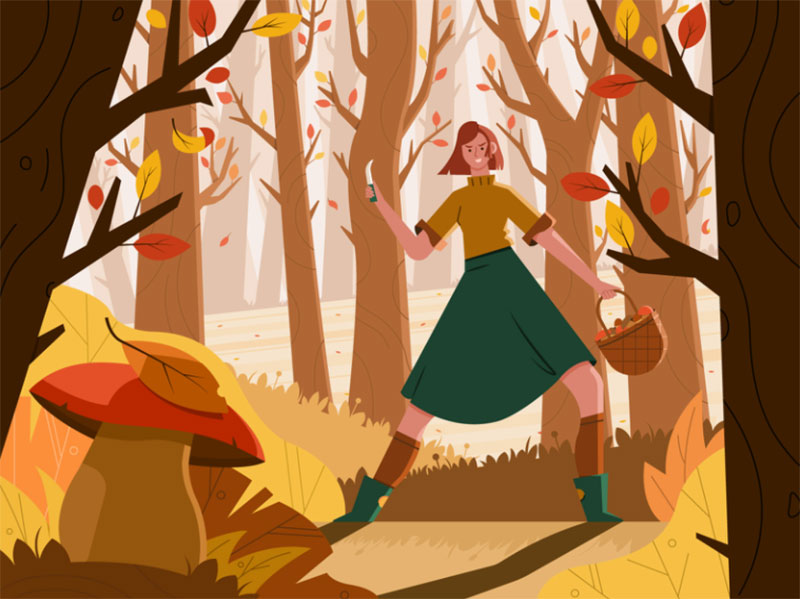 Mushroom-Season-Let-the-Hunt-Begin Beautiful autumn illustration examples for the season