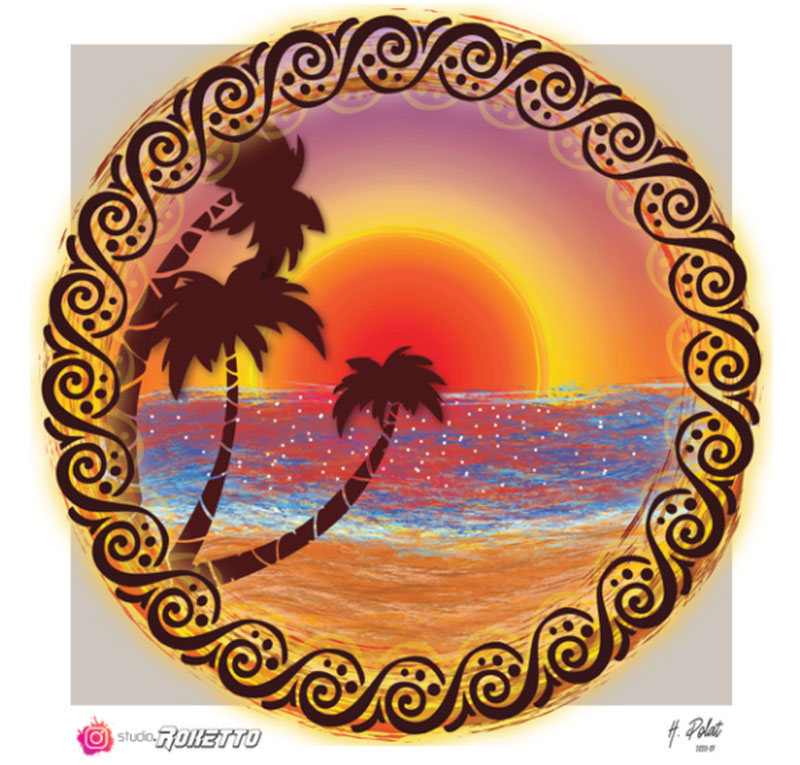 SUNSET-PALM-BEACH Lovely summer illustration examples to check out