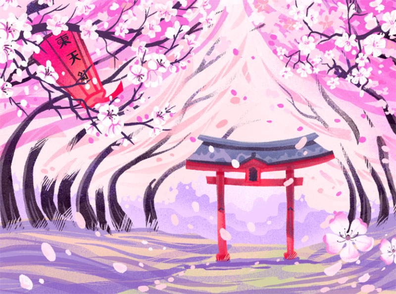 Sakura-Blossom Dreamy spring illustration examples you must see