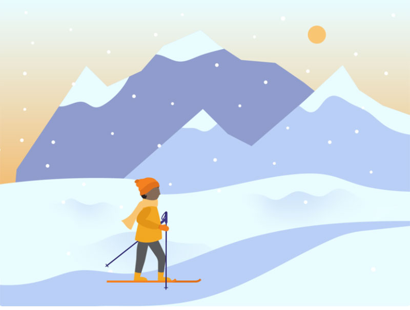 Scenic-Ski Beautifully designed winter illustration examples for you