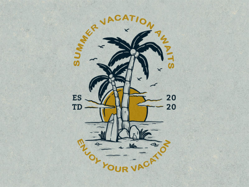 Summer-Vacation-Awaits Lovely summer illustration examples to check out