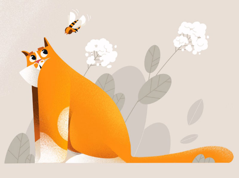 Summer-cat Beautiful cat illustration examples to check out
