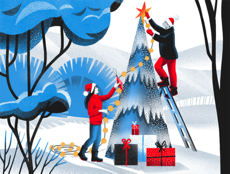 White-Christmas-Illustration Christmas illustration examples that look amazing