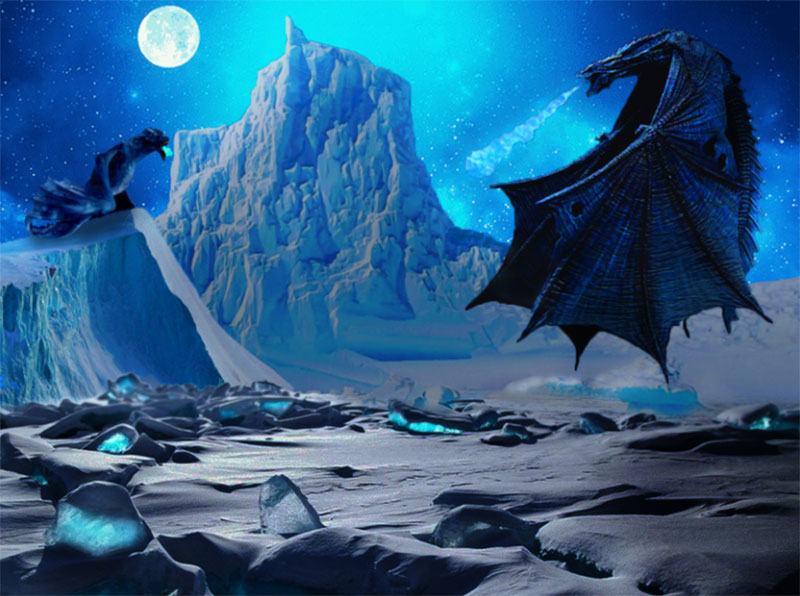 Winter-Dragon-at-moon-night Beautifully designed winter illustration examples for you