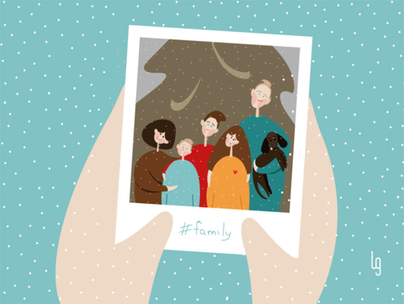 Winter-family-portrait Beautifully designed winter illustration examples for you