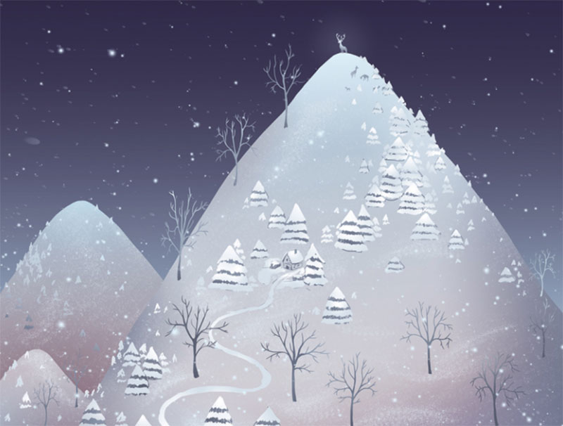 Winter-night Beautifully designed winter illustration examples for you