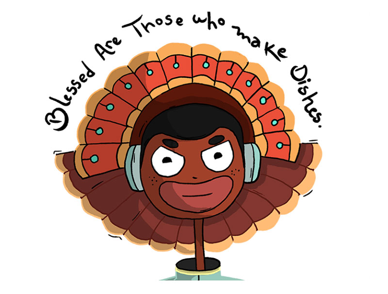 happy-thanksgiving-with-Funny-pilgrim-Turkey-in-qurrantine Thanksgiving illustration examples that are great