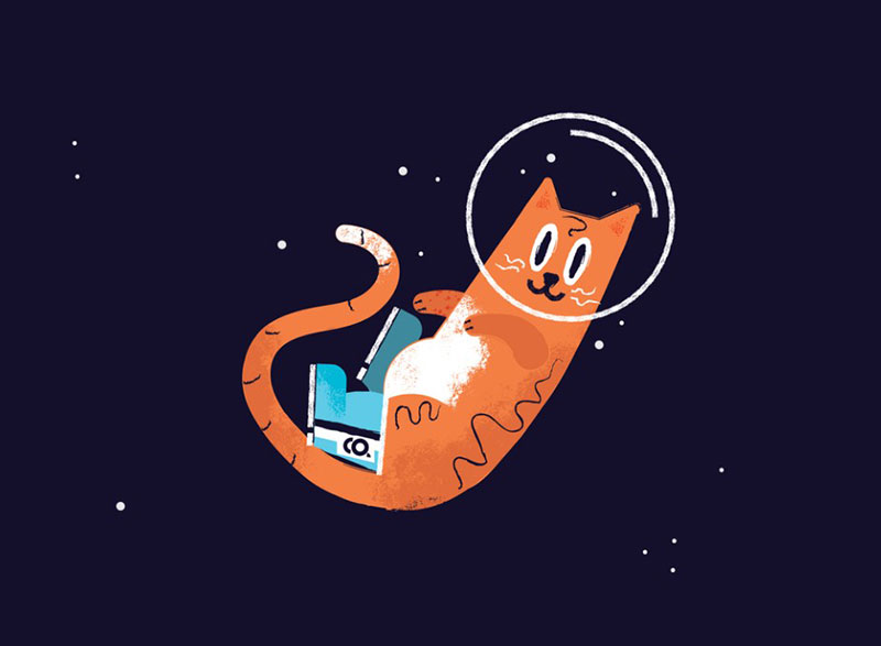 spacecat Beautiful cat illustration examples to check out