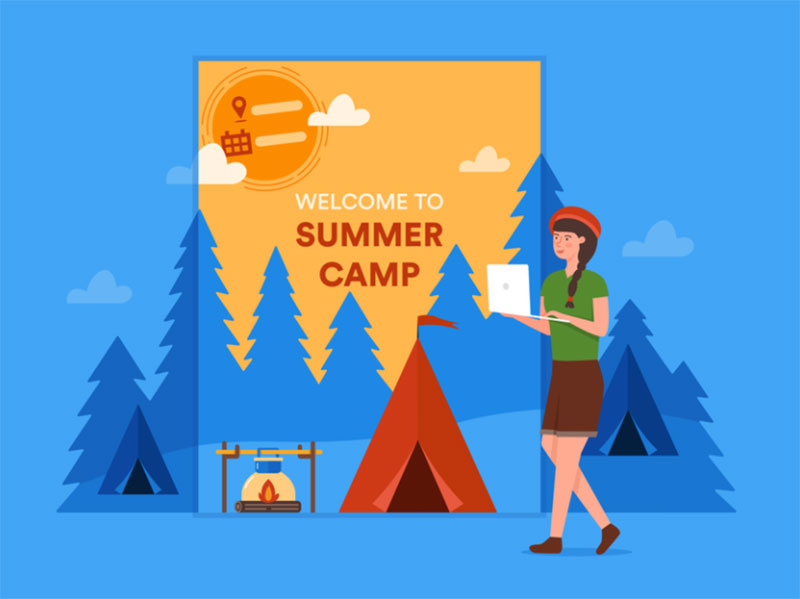 summer-camp-flyer-templates Lovely summer illustration examples to check out