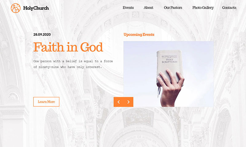 Church-website-template The best Slider Revolution templates to create a website with