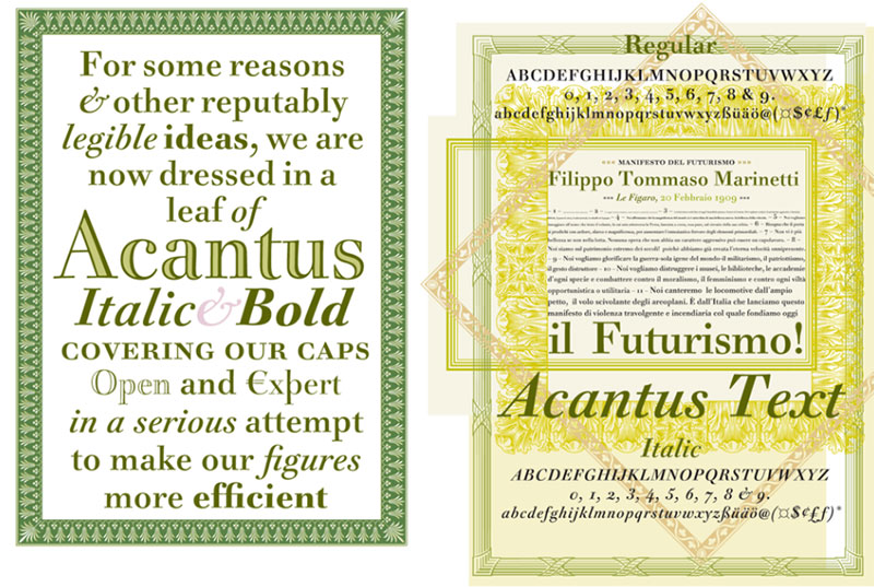 FF-Acanthus Great looking fonts similar to Bodoni to try
