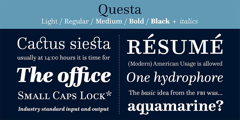Questa Great looking fonts similar to Bodoni to try