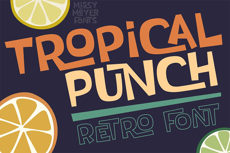 Tropical-Punch-A-Fun-Retro-Font The best Hawaiian font examples for designers to use