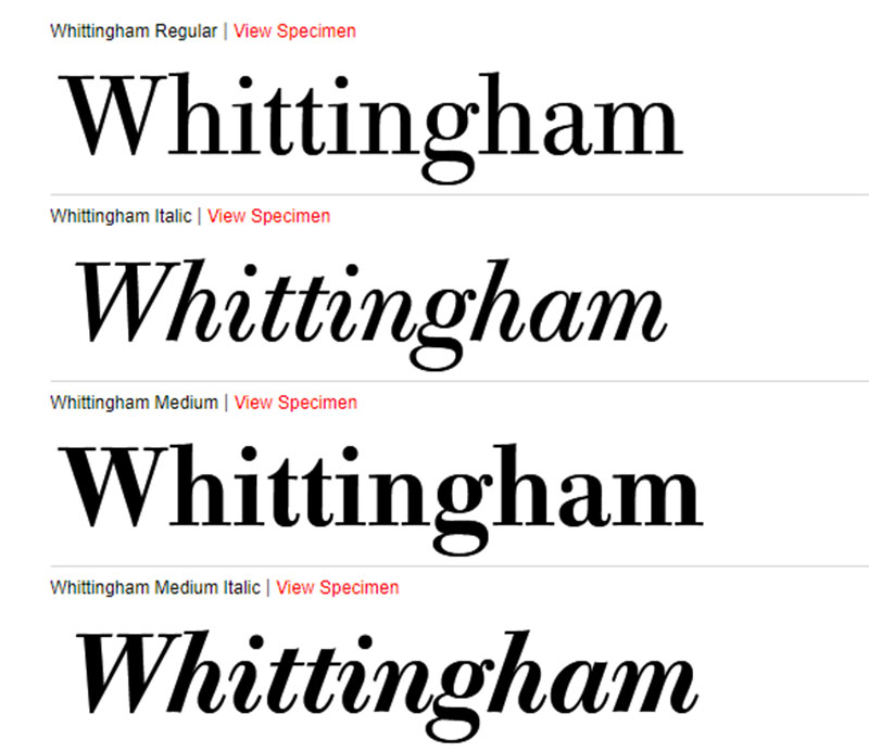 Whittingham Great looking fonts similar to Bodoni to try