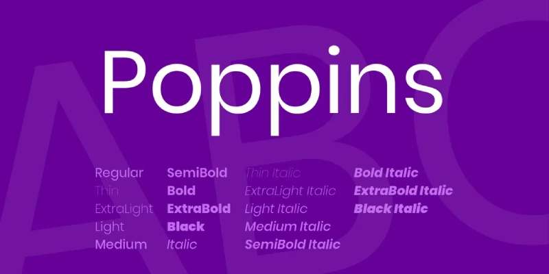 Poppins-Font App Typography: The 25 Best Fonts for Apps