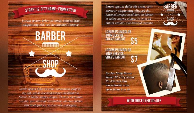 2-sided-1 Great Barbershop Flyers To Help You Promote Your Services