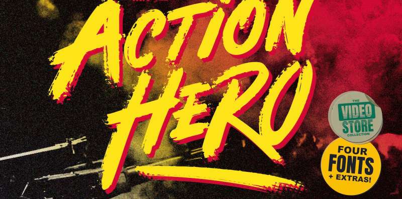Action-Hero-An-80s-Movie-Title-Poster-Font Movie Poster Fonts That Help Tell a Story