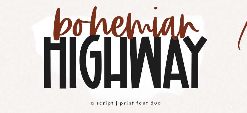 Bohemian-Highway-Script-Font-Duo-1 Most Popular Bohemian Fonts Used by Designers