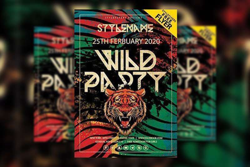 Border-Colorful-Wild-Party-Flyer-Template-1 Zoo Flyers That Will Make Your Heart Race