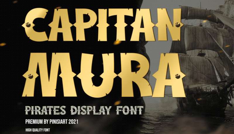 Capitan-Mura-–-Pirate-Display-Font-1 The Best Mafia Fonts for Your Gangster Themed Designs