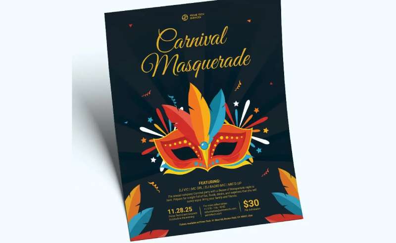 Carnival-Masquerade-Party-Flyer-1-1140-1 Fiery Fiesta Flyers to Ignite Your Party Spirit