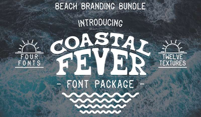 Coastal-Fever-Font-Package-Beach-Textures-1 Discover the Perfect Beach Fonts for Your Project