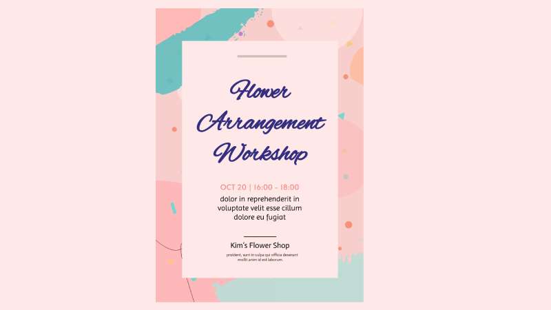 Flower-arrangement Must-See Workshop Flyers for Small Business Owners