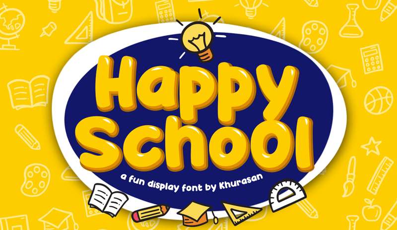 Happy-School-Display-Font The Ultimate Collection of Funny Fonts: Perfect for Memes and More