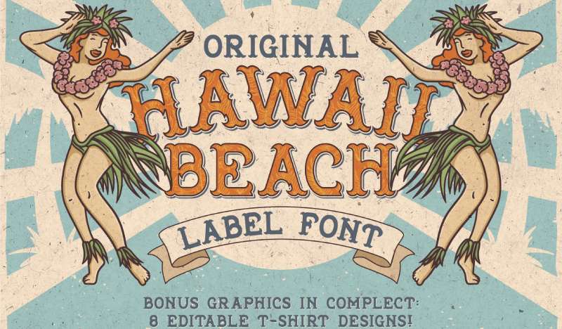 Hawaii-Beach.-Font-T-shirts-1 Breathtaking Hawaii Fonts for Your Next Design Project