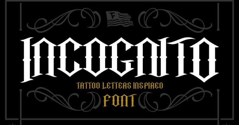 Incognite-Tattoo-Font Masculine Fonts to Match Your Brand's Personality